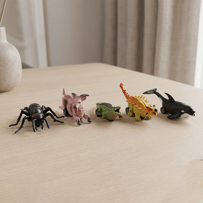 Kids Animal Pull Back Toy by Wukusy, featuring a colorful animal design, plastic pull-back car for children’s play.