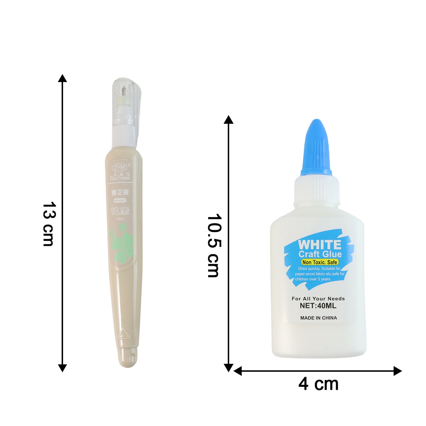 Wukusy multipurpose craft glue and correction pen set, featuring a clear glue bottle and correction pen for arts and crafts projects