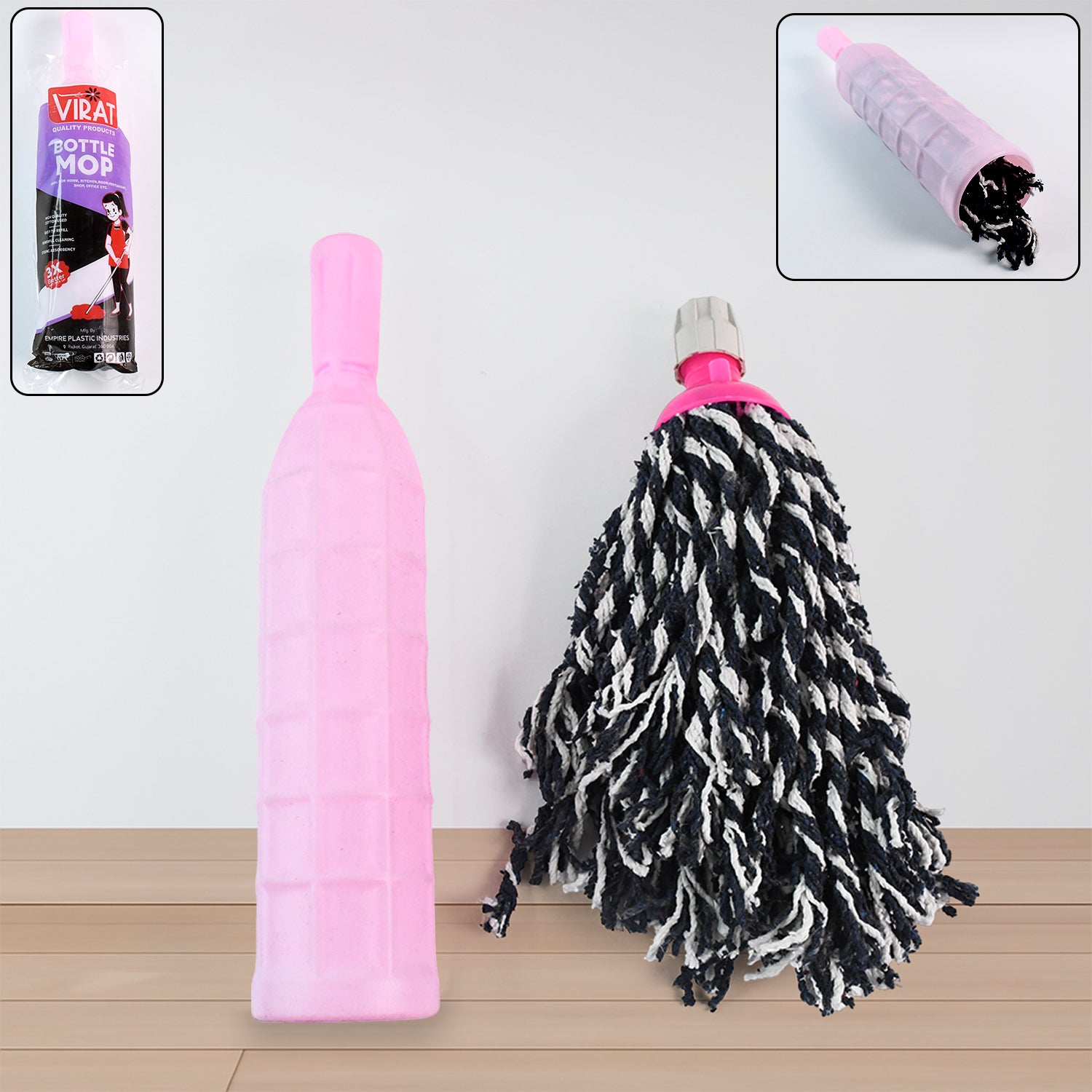 Wukusy heavy-duty floor cleaning bottle with durable plastic refill for mopping and floor maintenance.