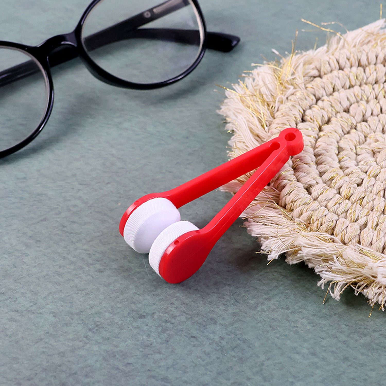 Wukusy portable eyeglass and sunglass lens cleaner tool set with six compact cleaning brushes and cloths for clear vision.