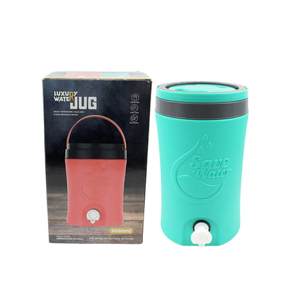 Multi-colored 5 Litre insulated plastic water rover jug with sturdy handle, ideal for home improvement and outdoor use by Wukusy.