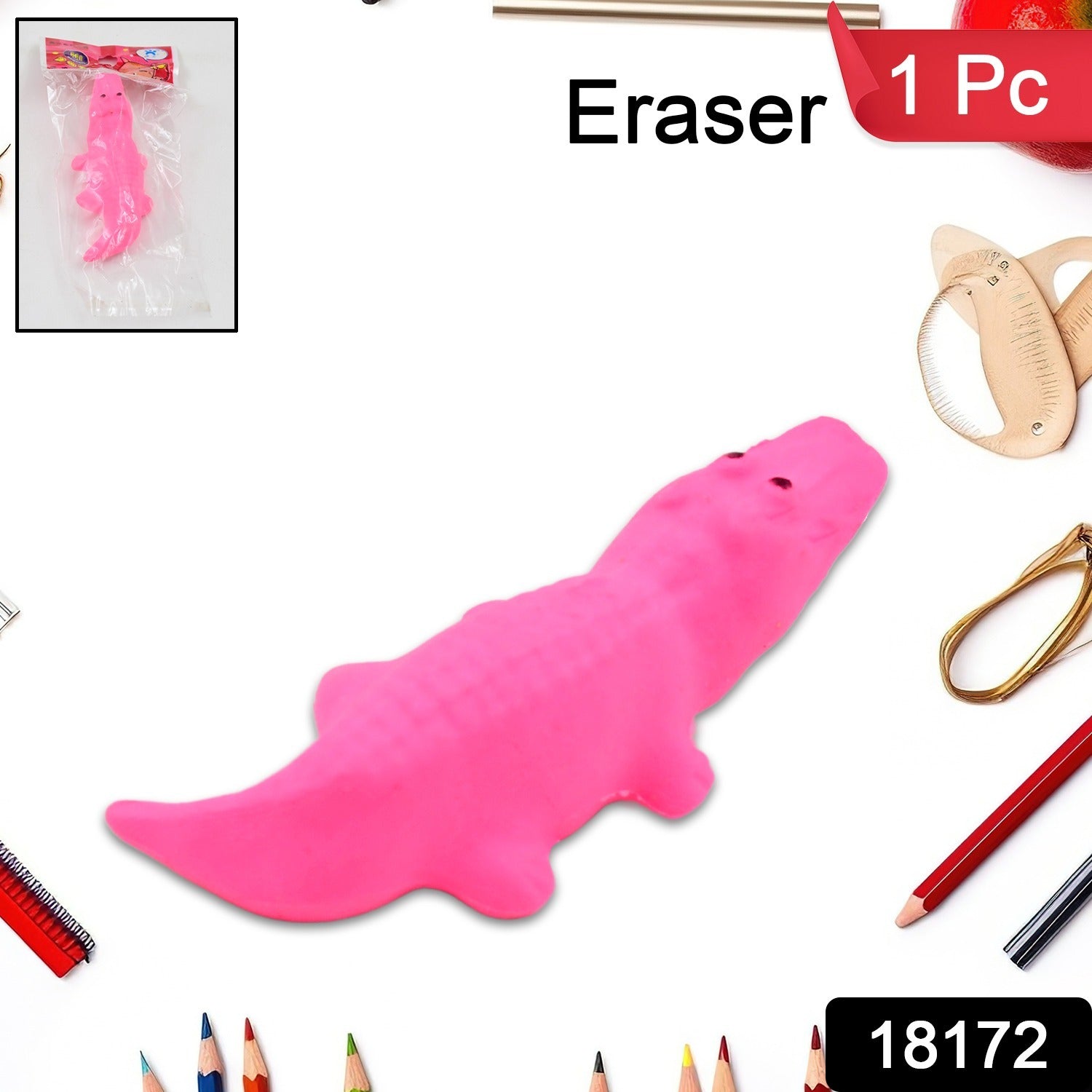 Animal design eraser by Wukusy, featuring colorful mixed animal shapes, suitable for office and school use.