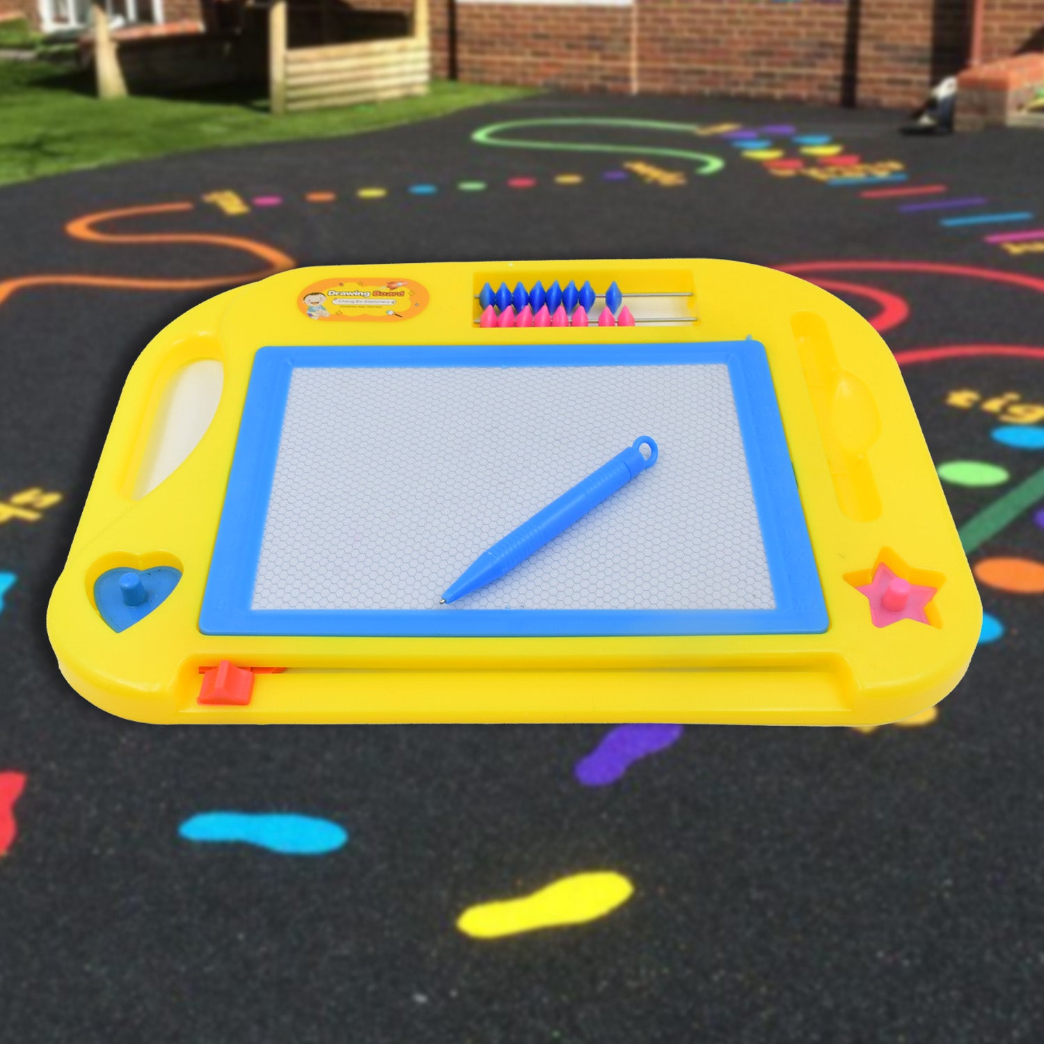 Wukusy Magic Sketch Slate Board for Kids, 31x22 cm, lightweight office drawing and writing slate with colorful markers