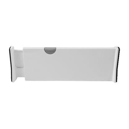 Wukusy expandable drawer divider for home and office, single adjustable plastic organizer separating utensils or office supplies.