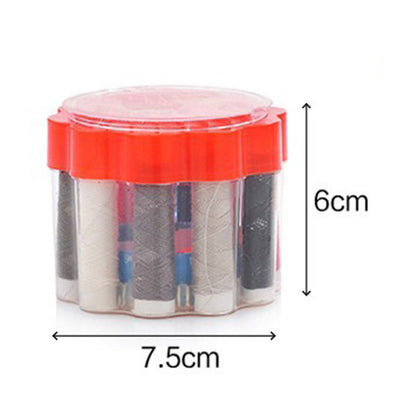 Wukusy 6050 24-piece sewing box with compartments for thread rolls and sewing supplies, ideal for home sewing organization.