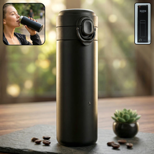 Wukusy premium stainless steel vacuum insulated water bottle, 300 ml, with a sleek silver finish and leak-proof cap.