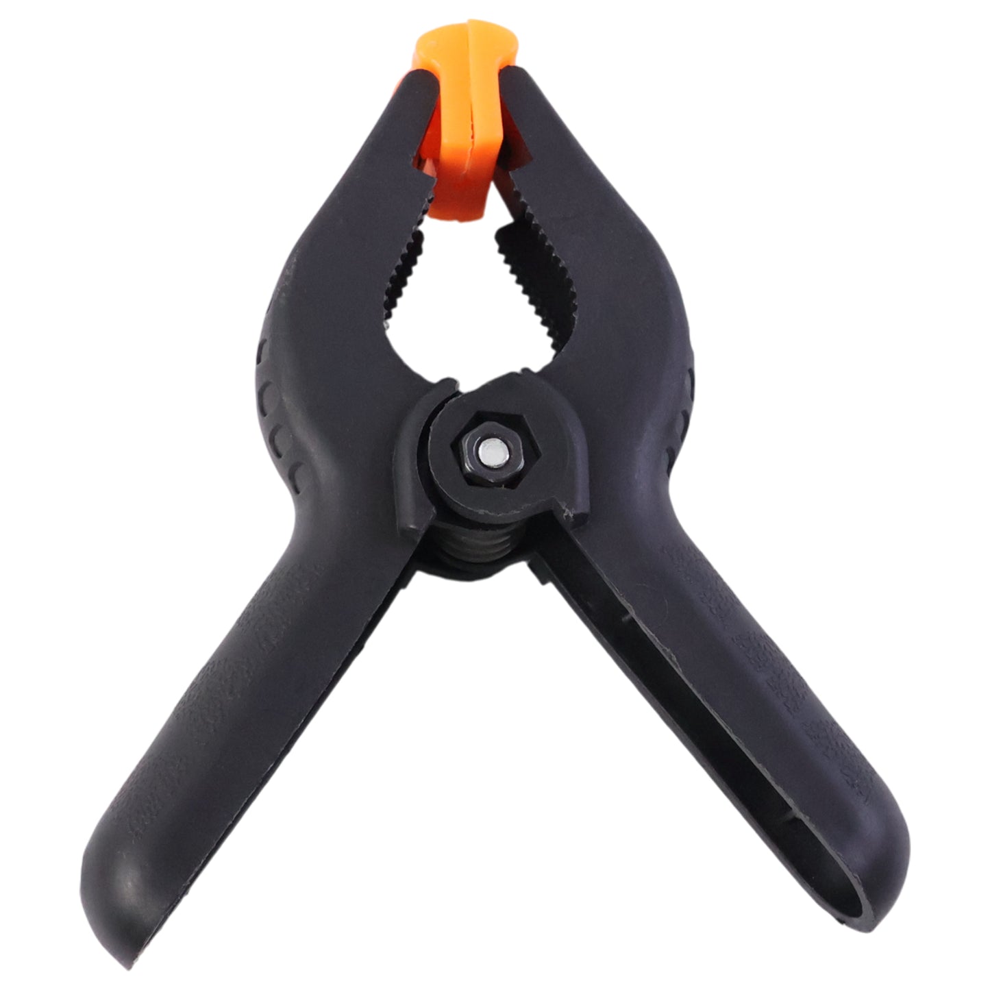 Heavy-duty Wukusy spring clamp securing objects with strong metal arms and a durable spring mechanism.