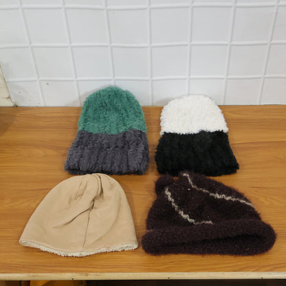 Wukusy winter warm woolen beanie cap for men and women with mixed designs, cozy and stylish for cold weather.
