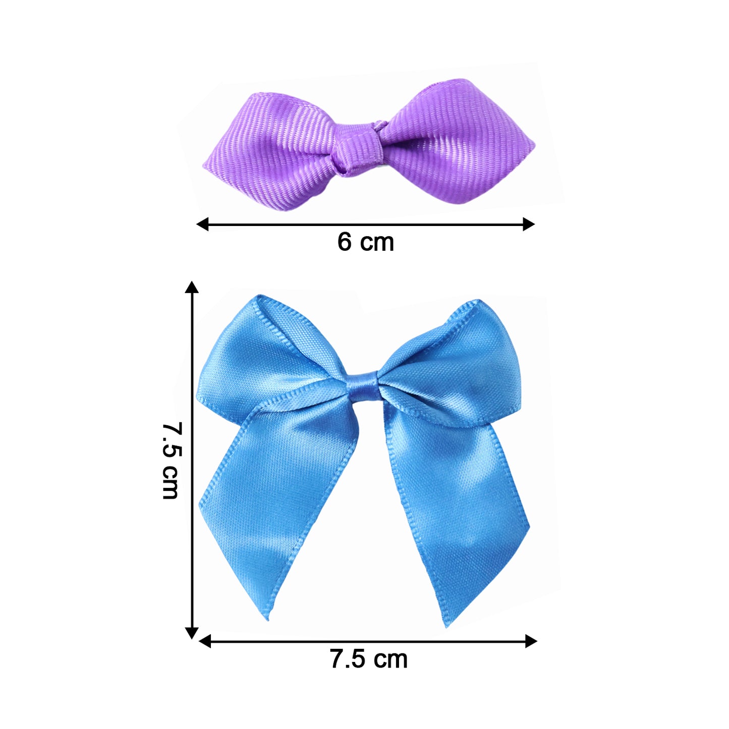 Set of three Wukusy satin ribbon bow hair clips featuring elegant, shiny bows perfect for stylish hair accessories.