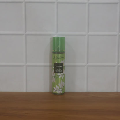 Wukusy Signature Jasmine Room Car Freshener Spray 250ml bottle with jasmine scent and sleek design on a car interior background
