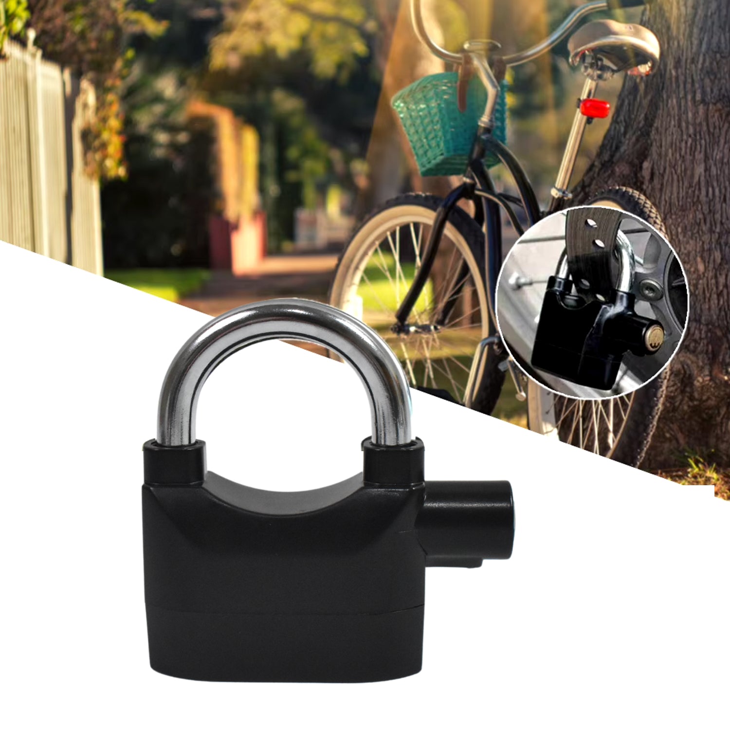 Wukusy plastic waterproof siren alarm lock with three keys, designed for home security and improvement.