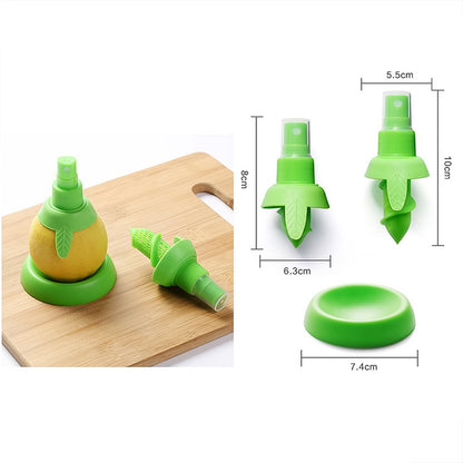Wukusy creative lemon sprayer and citrus juicer set with three kitchen tools for juice extraction and citrus fruit preparation.