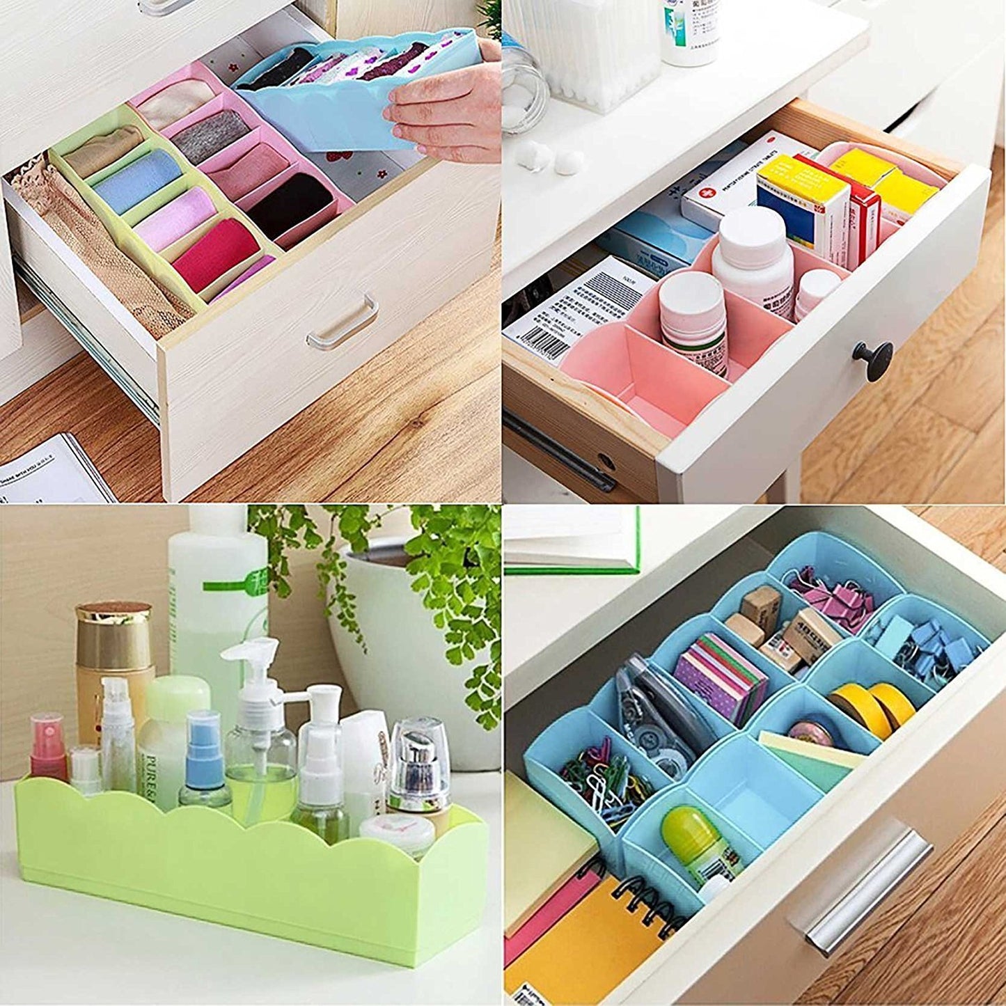 Clear plastic Wukusy 1371 Dividers Tray Organizer for bead storage, featuring multicolour compartments for home improvement projects.