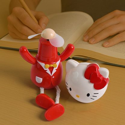 Wukusy USB cartoon character mini table fan for kids, compact office fan with colorful design, perfect for desktop use