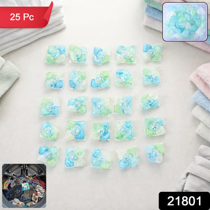 Wukusy Ultra Clean Liquid Laundry Detergent Pods in a 25-piece pack, showing white pods with blue and green accents.