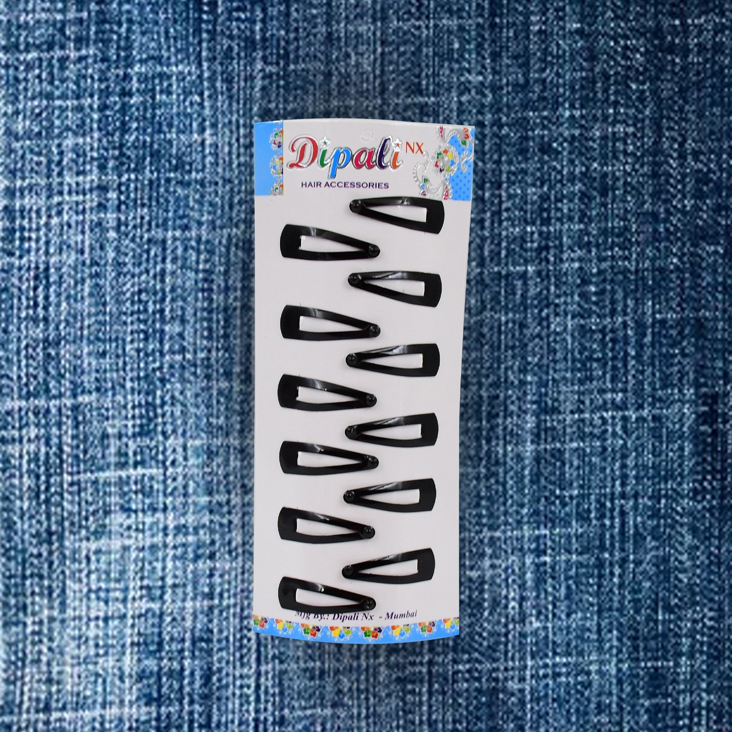 Set of 12 Wukusy Metal Tik Tak Hair Clips with sleek, shiny finish, perfect for securing hair in stylish, practical ways.