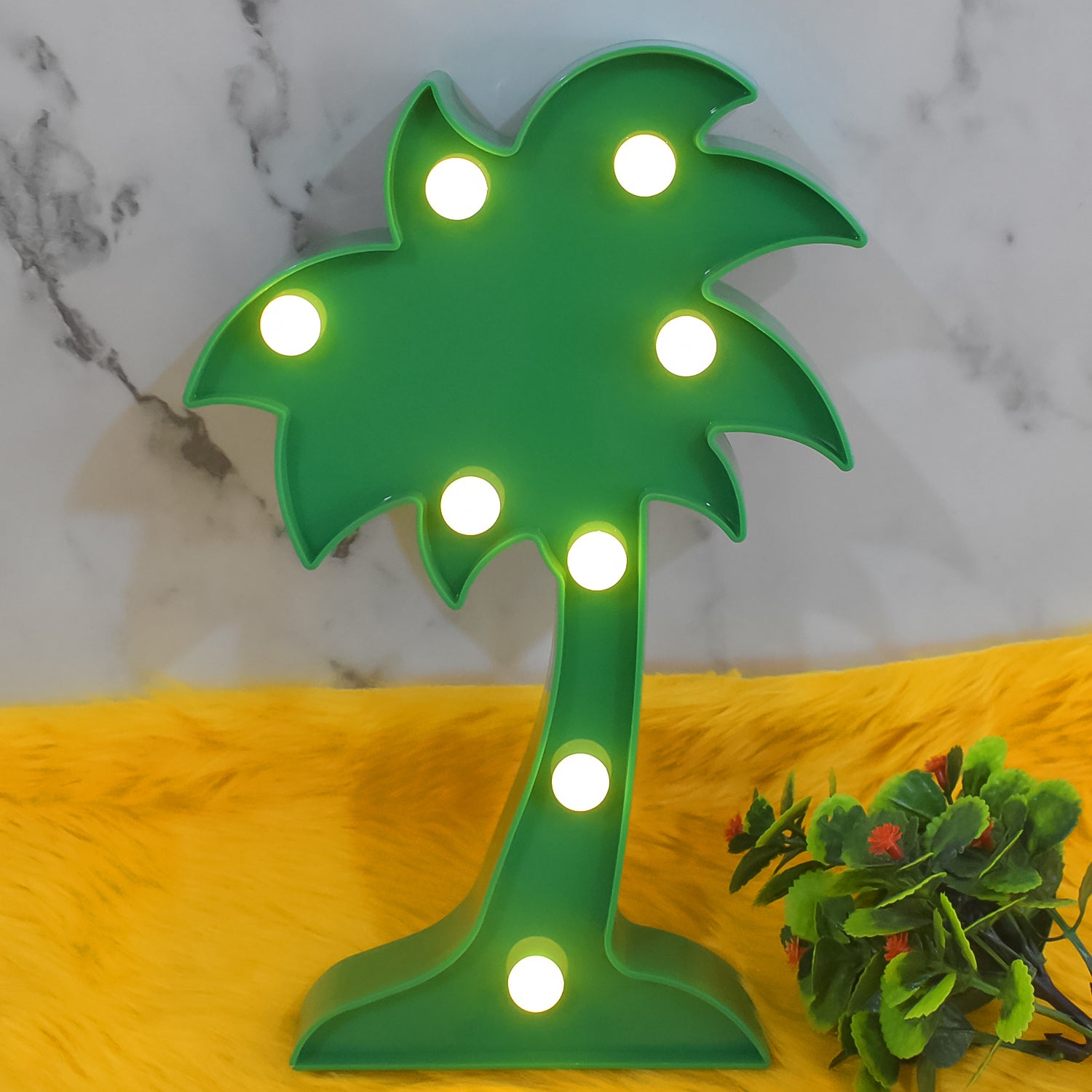 Wukusy coconut tree LED night light romantic table lamp for office decor, battery not included, illuminated with warm glow