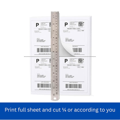A4 full-sheet label sheets with 100 self-adhesive Wukusy labels on a white background, ready for printing and customization.