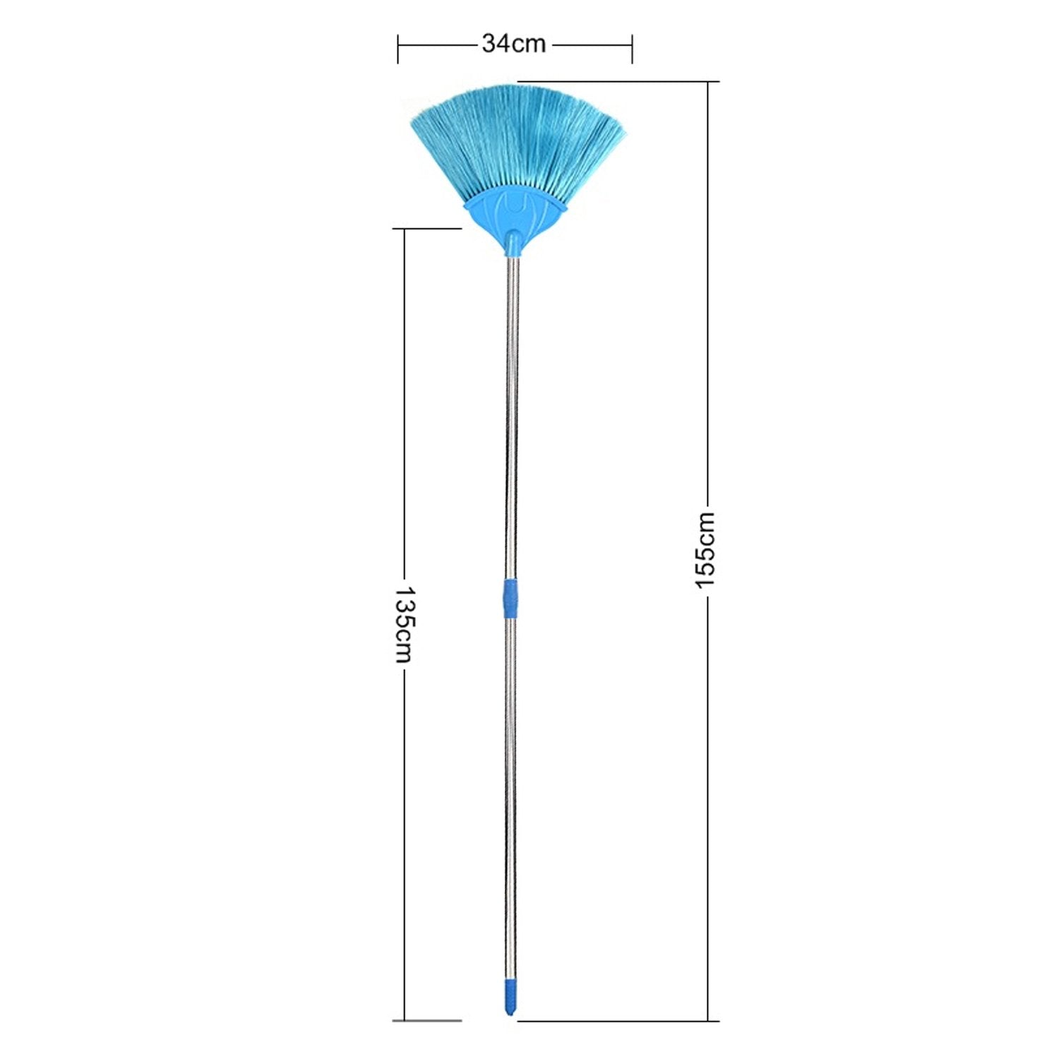 Wukusy 4699 broom with long stainless steel rod and extendable cobweb cleaner stick for home cleaning tasks