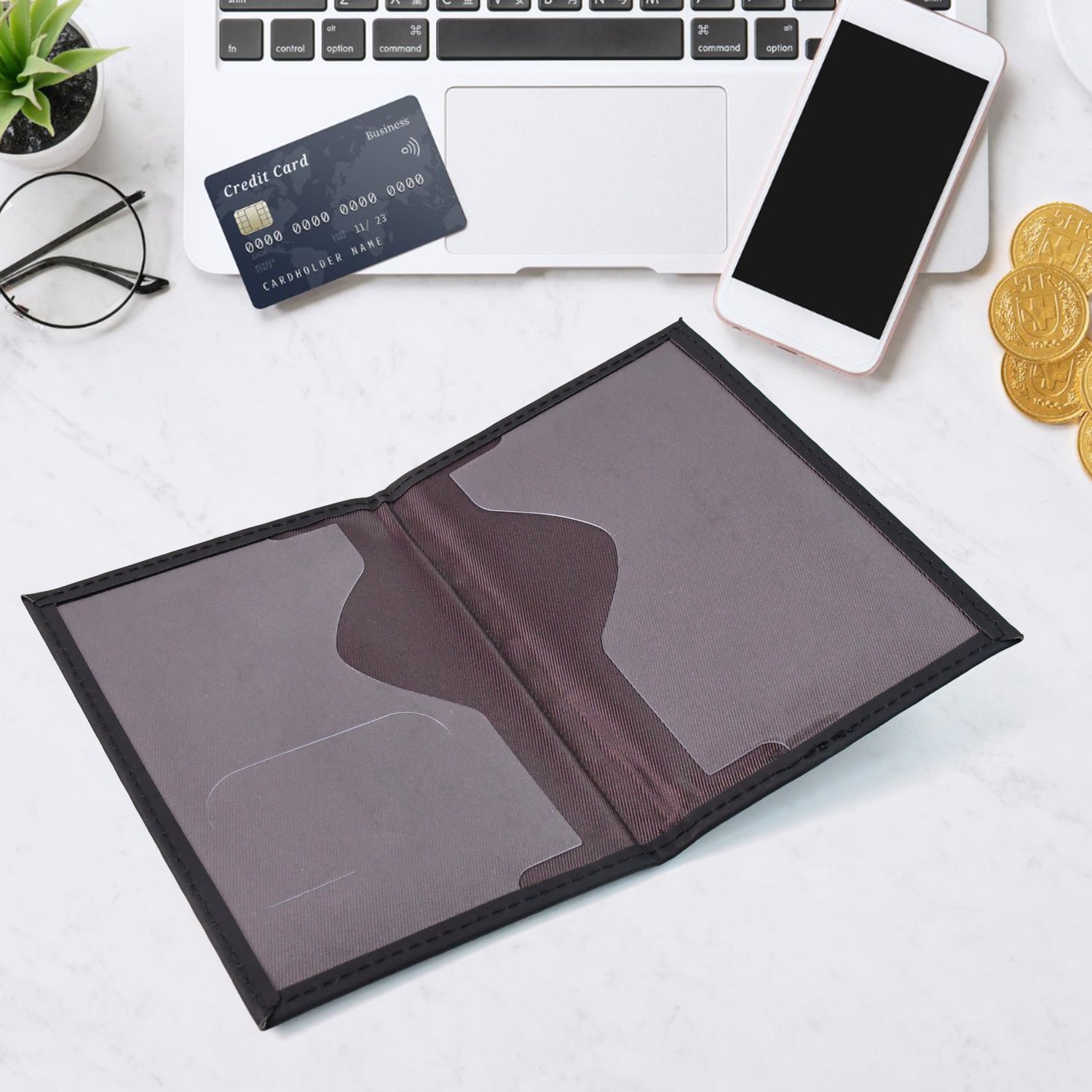 Wukusy stylish printed travel passport holder cover with colorful pattern, designed to protect and organize passports.