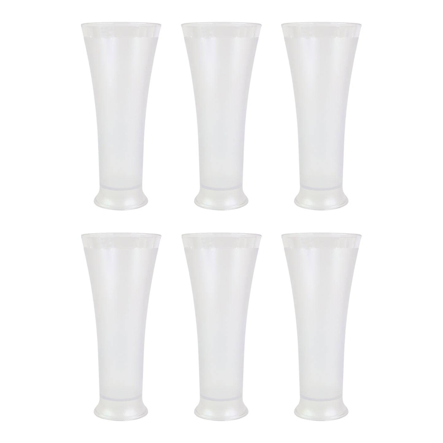 Wukusy Supermom Plastic Faluda Matt Glass Set, 6 pieces, 300ml each, with a matte finish and modern design