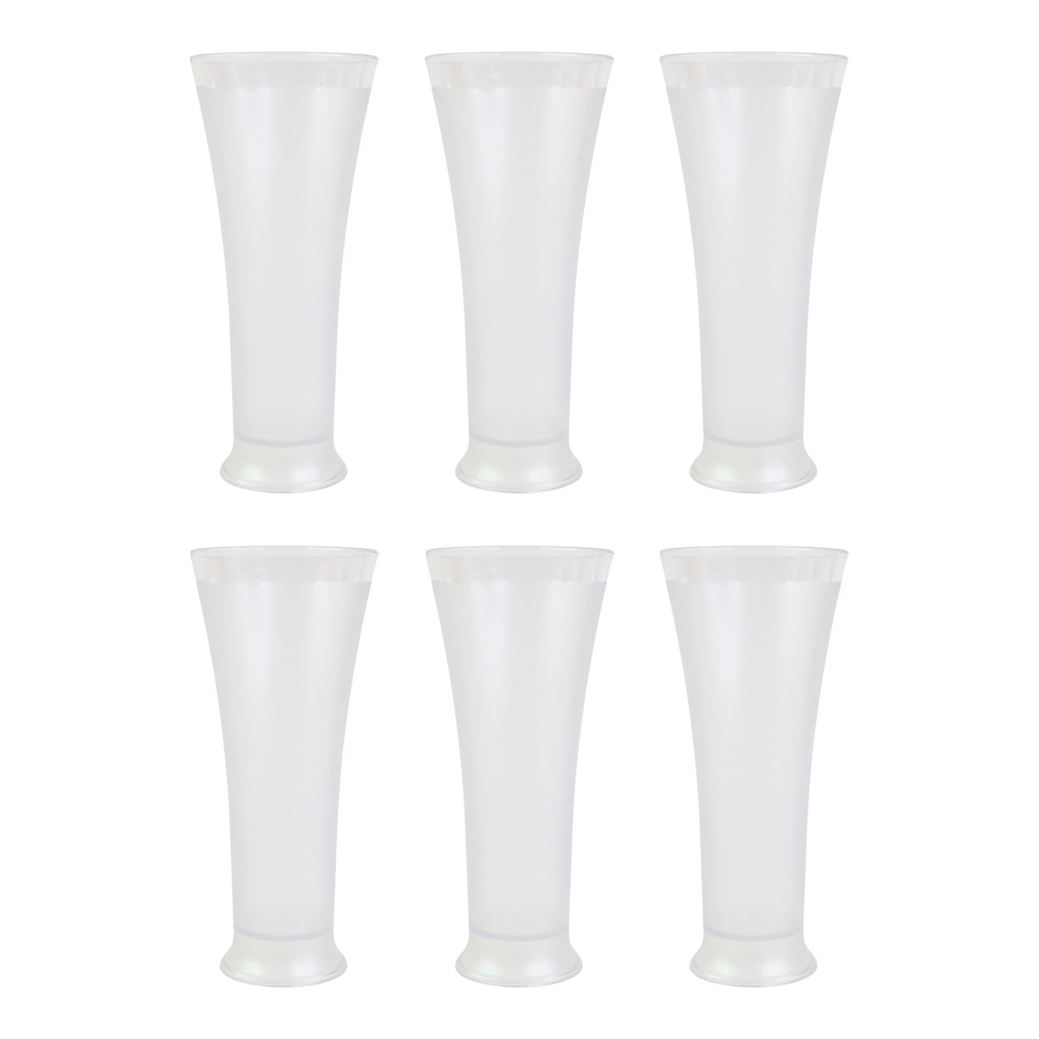 Wukusy Supermom Plastic Faluda Matt Glass Set, 6 pieces, 300ml each, with a matte finish and modern design