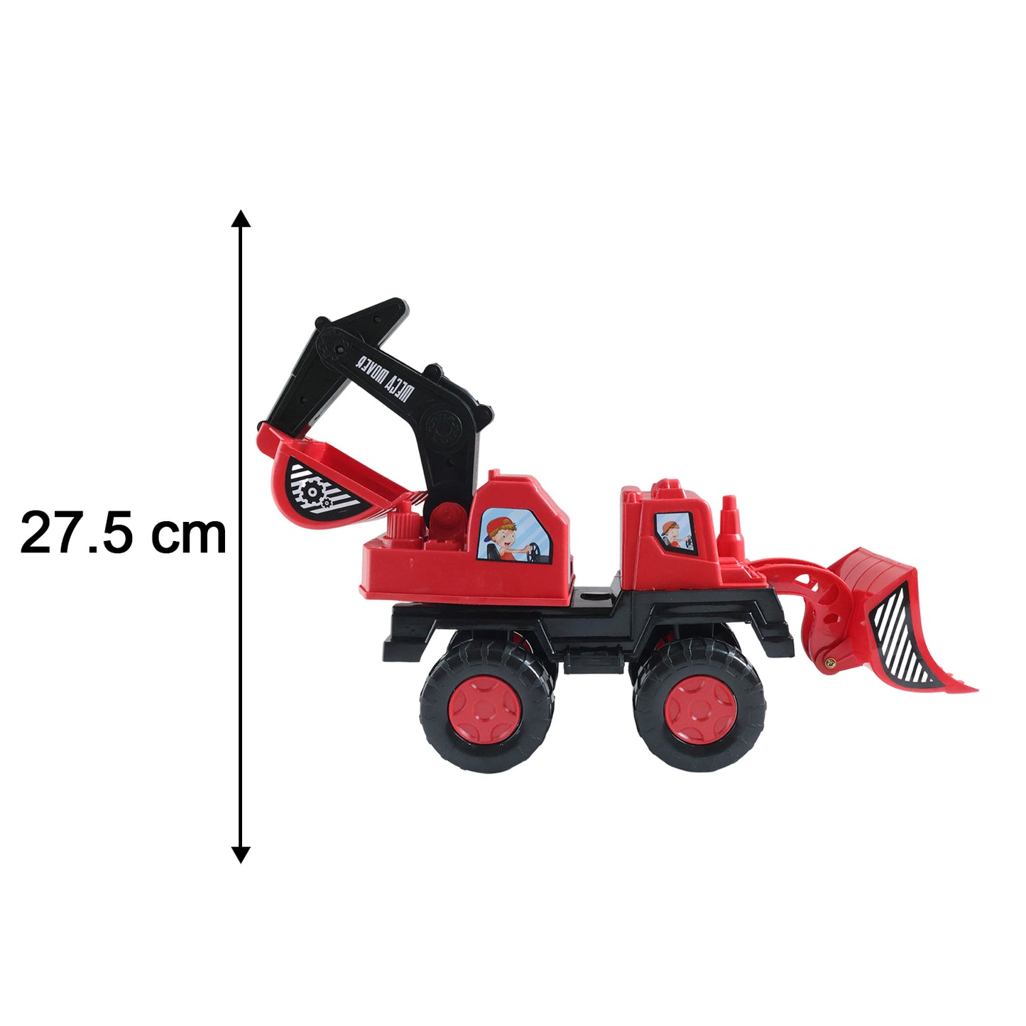 Wukusy Mega Mover construction excavator toy truck for kids, detailed plastic model with moving parts and realistic design.