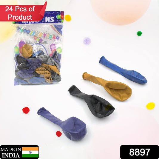 Set of 24 multicolor latex balloons for birthday, anniversary, and wedding decorations by Wukusy, perfect for party decor.