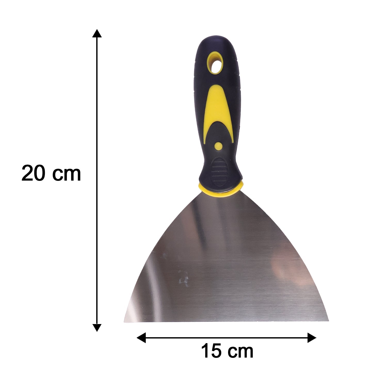 Wukusy stainless steel putty scraper with a 145mm flexible blade for wall filler application, single tool for smoothing surfaces.