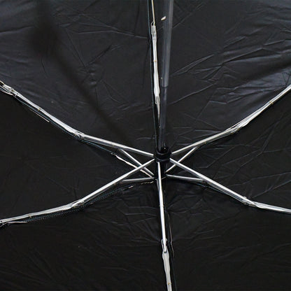 Wukusy 3-fold sun and rain protective solid foldable umbrella opened, showing its compact design and sturdy canopy for home improvement.