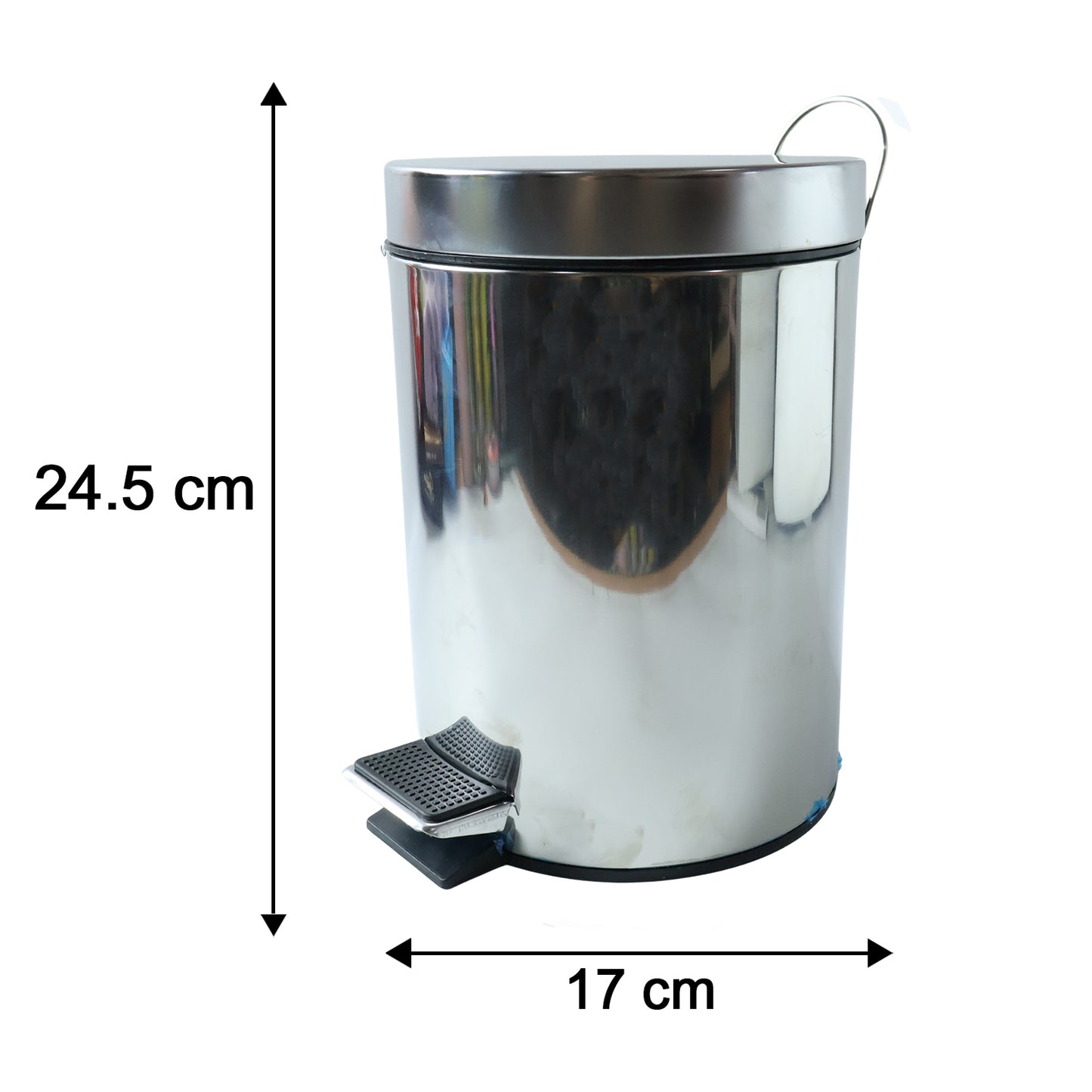 Wukusy premium stainless steel pedal dustbin with close lid, 3-liter capacity, sleek modern design for kitchen or bathroom use