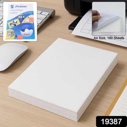 A4 size Wukusy self-adhesive printable label sheets, 100 sheets, suitable for office labeling and organization.