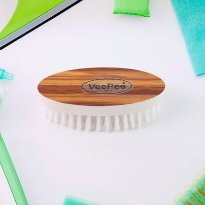 Wukusy Veepee Oval Cloth Washing Brush Set with four durable brushes for home cleaning tasks.