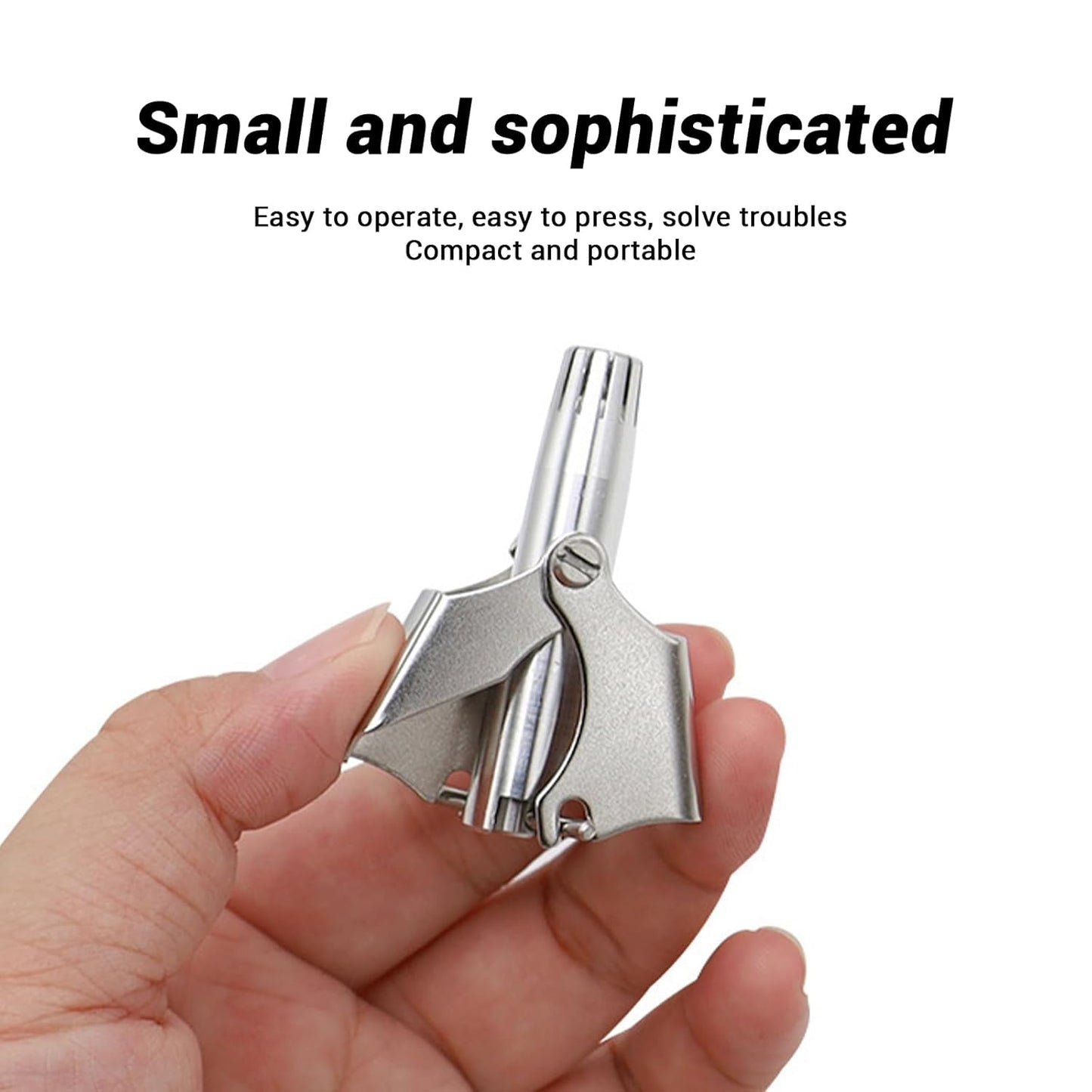 Wukusy stainless steel painless nose hair remover tool for safe, gentle nasal hair trimming in a sleek design.