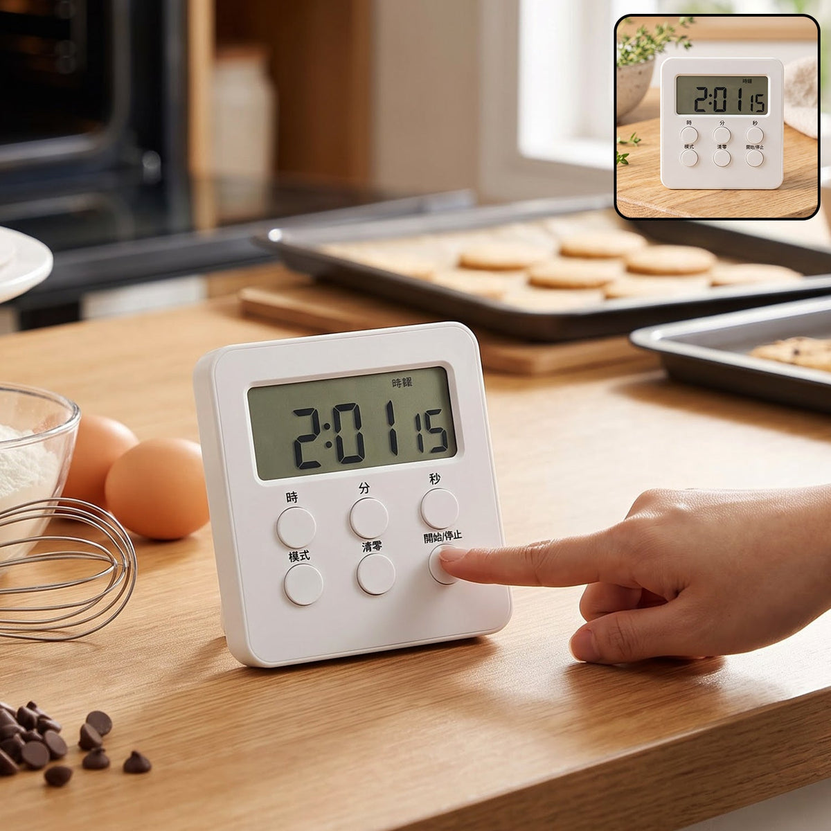 Digital Kitchen Timer Machine With Large Lcd Display Alarm For Cooking And Baking
