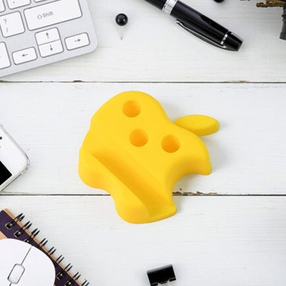Colorful apple-shaped plastic mobile stand with pen holder, featuring a compact design and multiple functions, by Wukusy