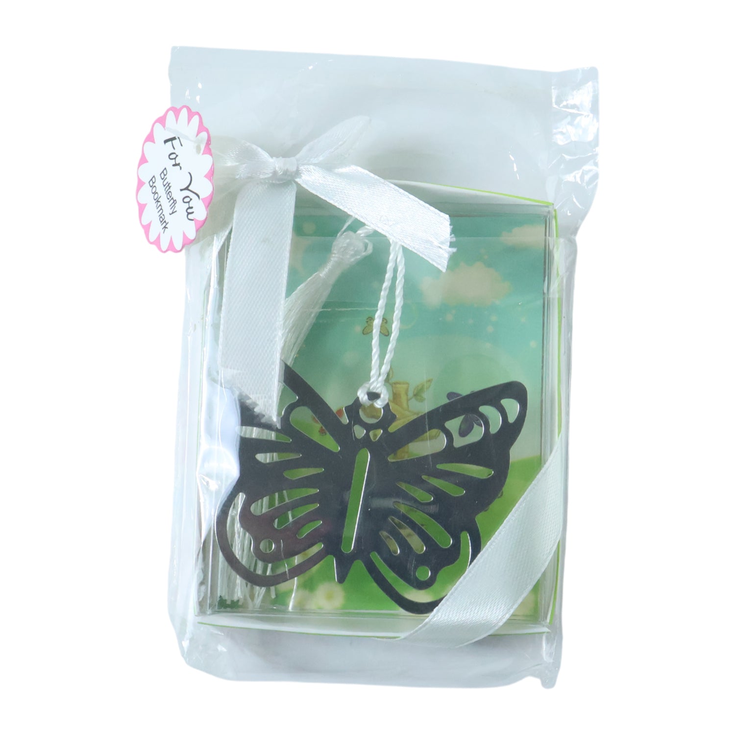 Wukusy elegant butterfly design metal bookmark featuring intricate butterfly shape, perfect for marking pages in books.
