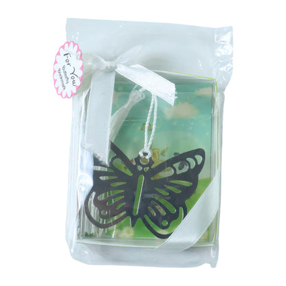 Wukusy elegant butterfly design metal bookmark featuring intricate butterfly shape, perfect for marking pages in books.
