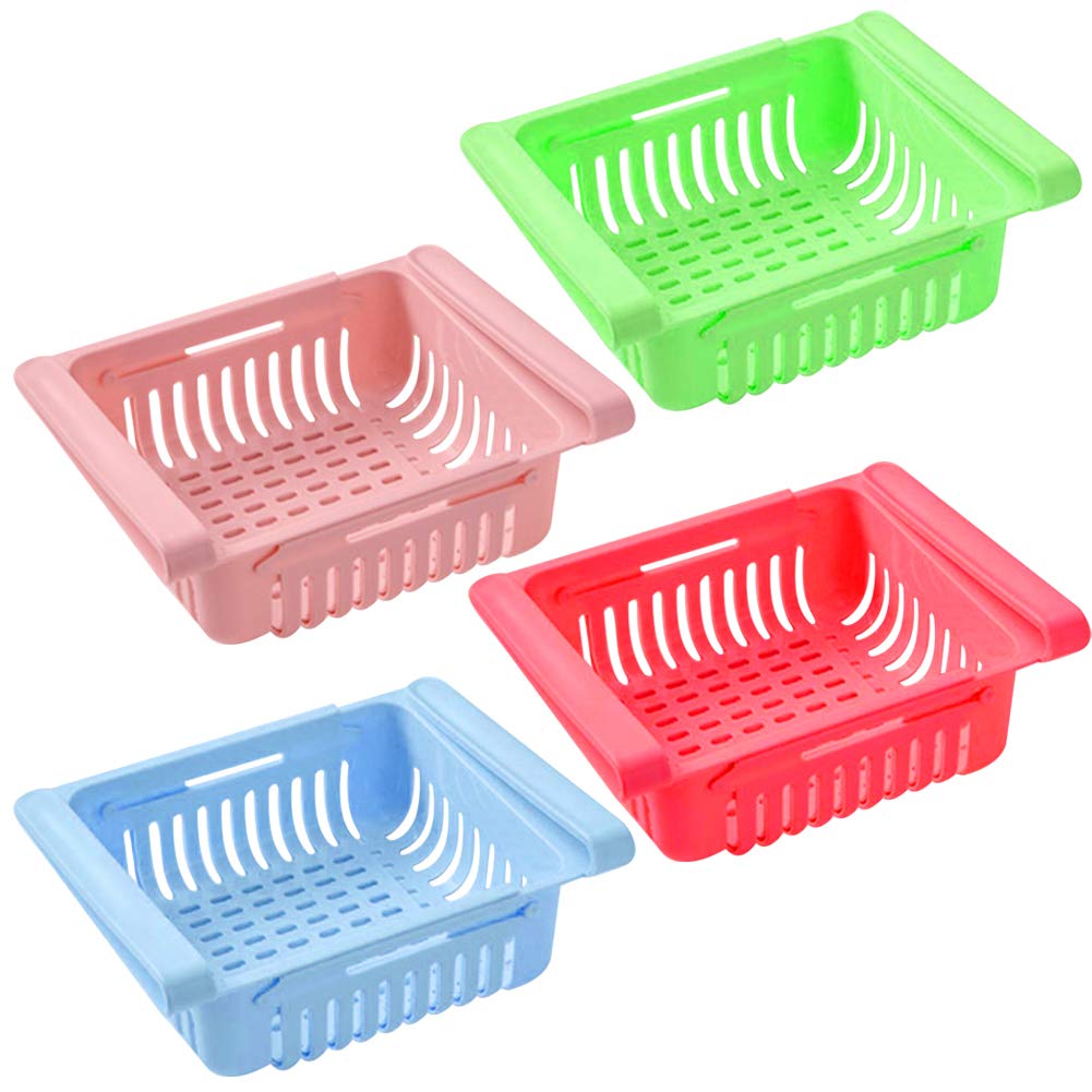 Wukusy Virgin Freeze storage tray set with four unbreakable, multi-color, adjustable trays featuring extra storage and easy removal.