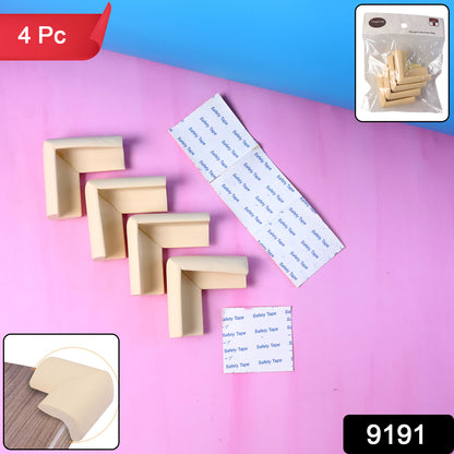 Wukusy 4-piece soft foam table corner protectors with safety tape for child safety and furniture edge protection in home improvement.