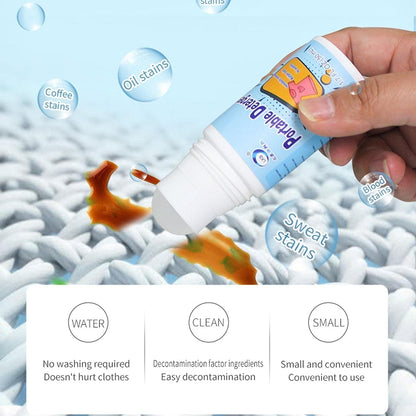 Wukusy 7933 Clothes Stain Remover Bead with roller-ball for natural fabric, removing oil and stains from various fabric types.