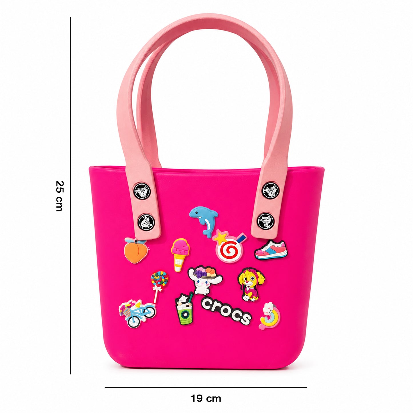 Wukusy Crocs style tote bag for women and girls, casual and trendy handbag with spacious interior and stylish design.