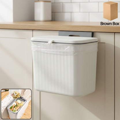 Wukusy plastic kitchen dustbin with a sleek design, featuring a lid and compact size for easy waste disposal.