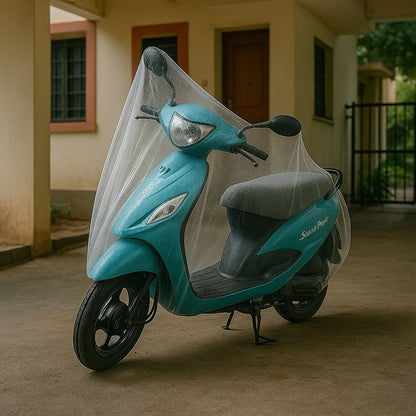 Small disposable plastic Activa cover for automotive use by Wukusy, shown in a clear image with the cover's design.