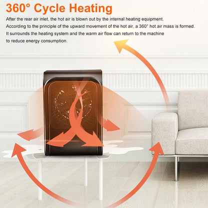 Wukusy 6683 room heater in brown box, 220V home heater suitable for office and bedroom use, compact and efficient design