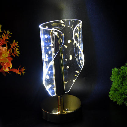 Wukusy luxury golden leaf crystal table lamp with intricate leaf design, ideal for elegant home decor.