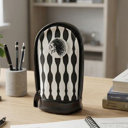 Wukusy stylish hard base zipper pencil pouch with a sleek design, perfect for organizing pens and stationery.