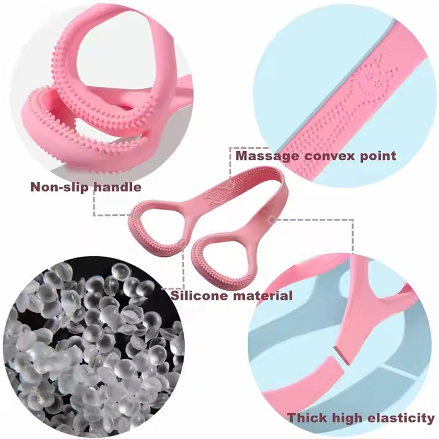 Wukusy silicone resistance band for fitness, elastic stretch exercise band, health care, portable workout resistance tool