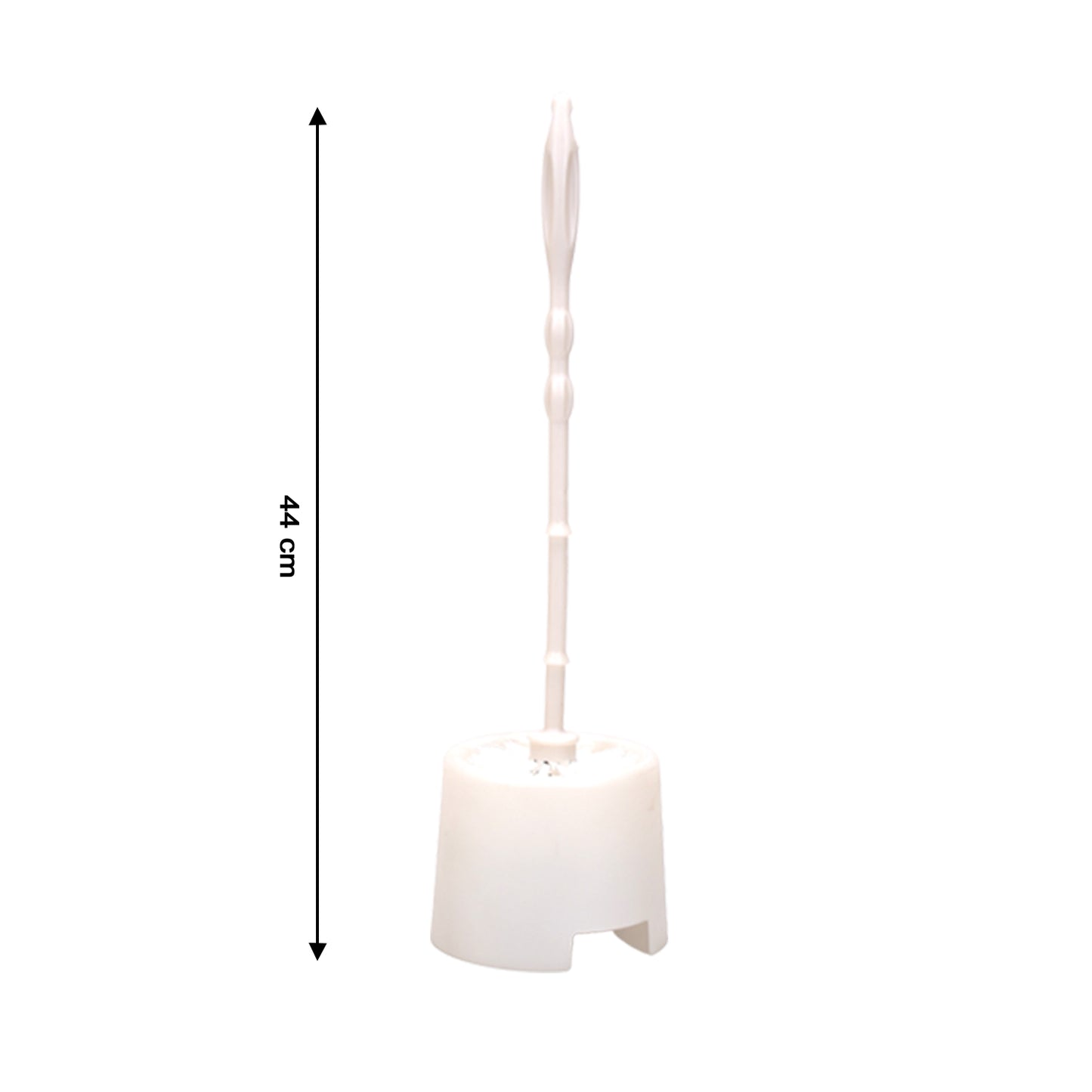 Wukusy 6615 toilet cleaning brush with potted holder, white plastic brush and ceramic holder for bathroom cleaning.