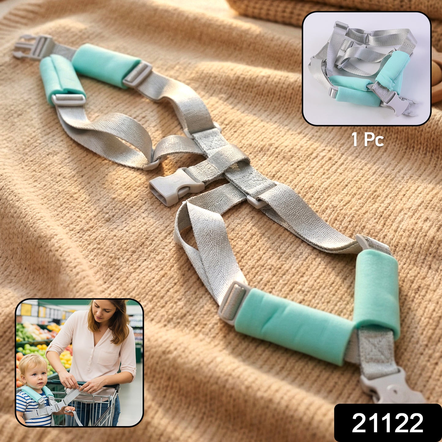 Wukusy adjustable baby safety harness support belt with padded straps for secure infant walking and added comfort.